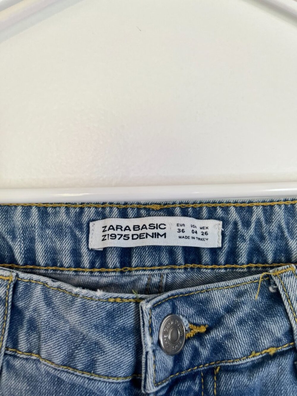 Zara Basic Z1975 Denim Two Tone Ankle Jeans - Picture 4 of 5